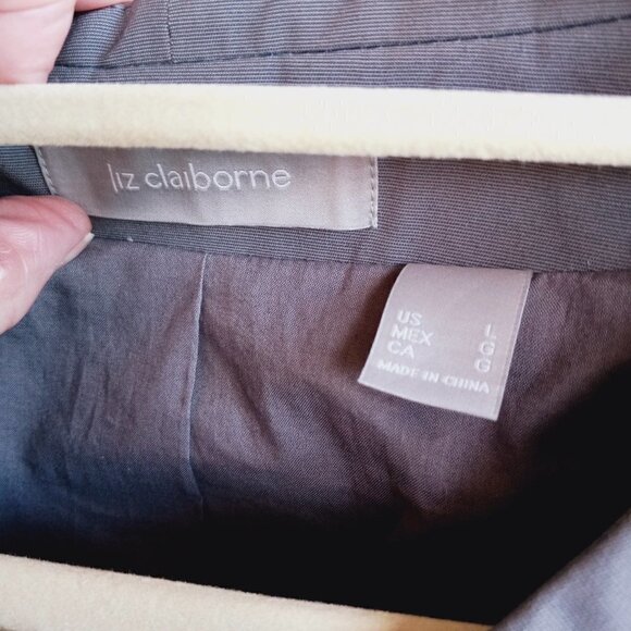 Liz Claiborne Gray Swing Jacket Vintage Fully Lined, Pockets Size Large - Picture 5 of 11